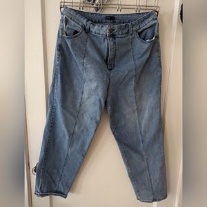 Universal Standard Whitney Super High Rise  Jeans in Distressed Lt. Blue